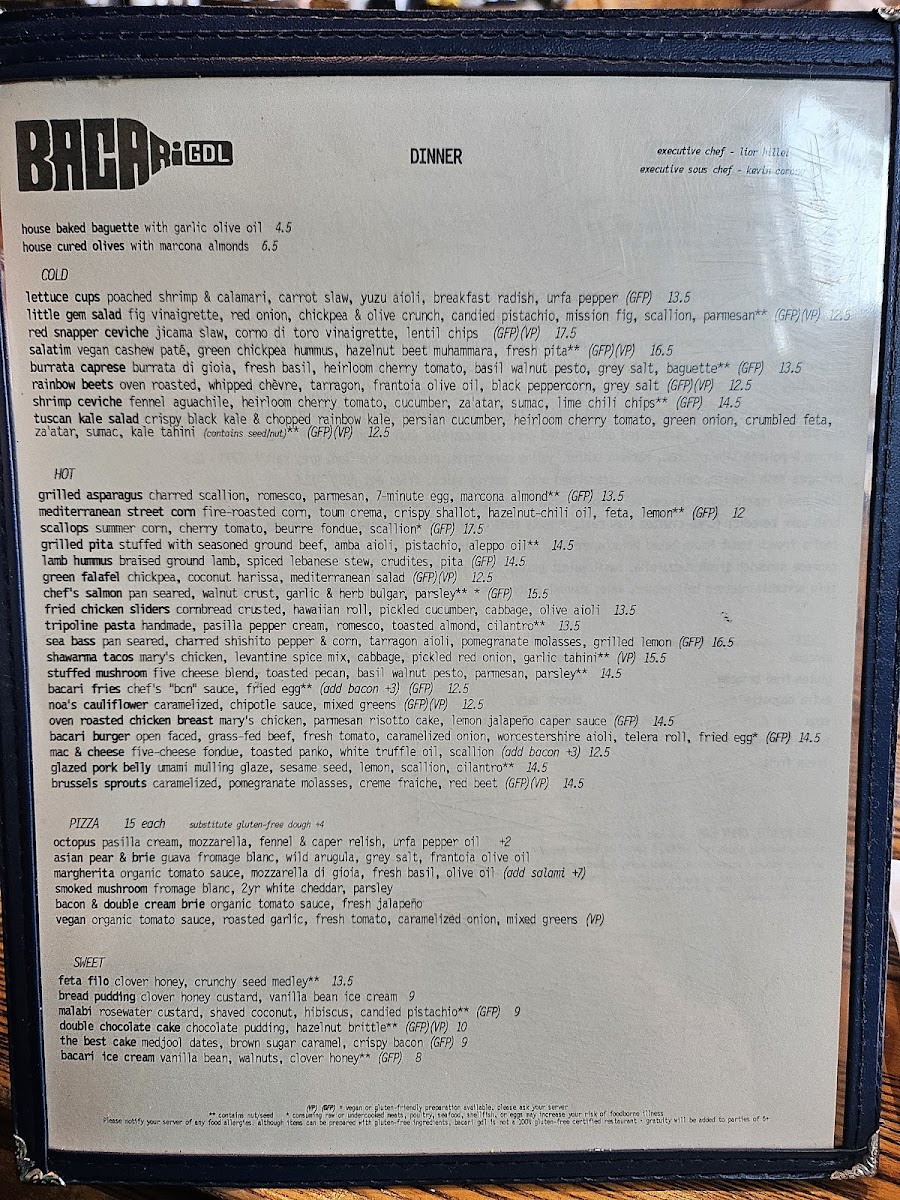 Bacari GDL Menu - Image 1